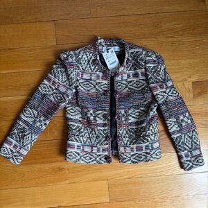 NEW Zara Multicolor Patterned Knit Blazer -